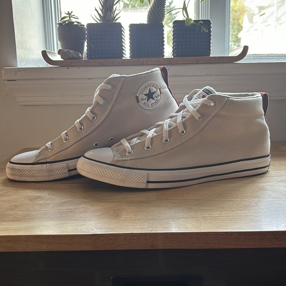 Converse Cream Canvas Hightop Sneaker Men Size 12 - Picture 2 of 7